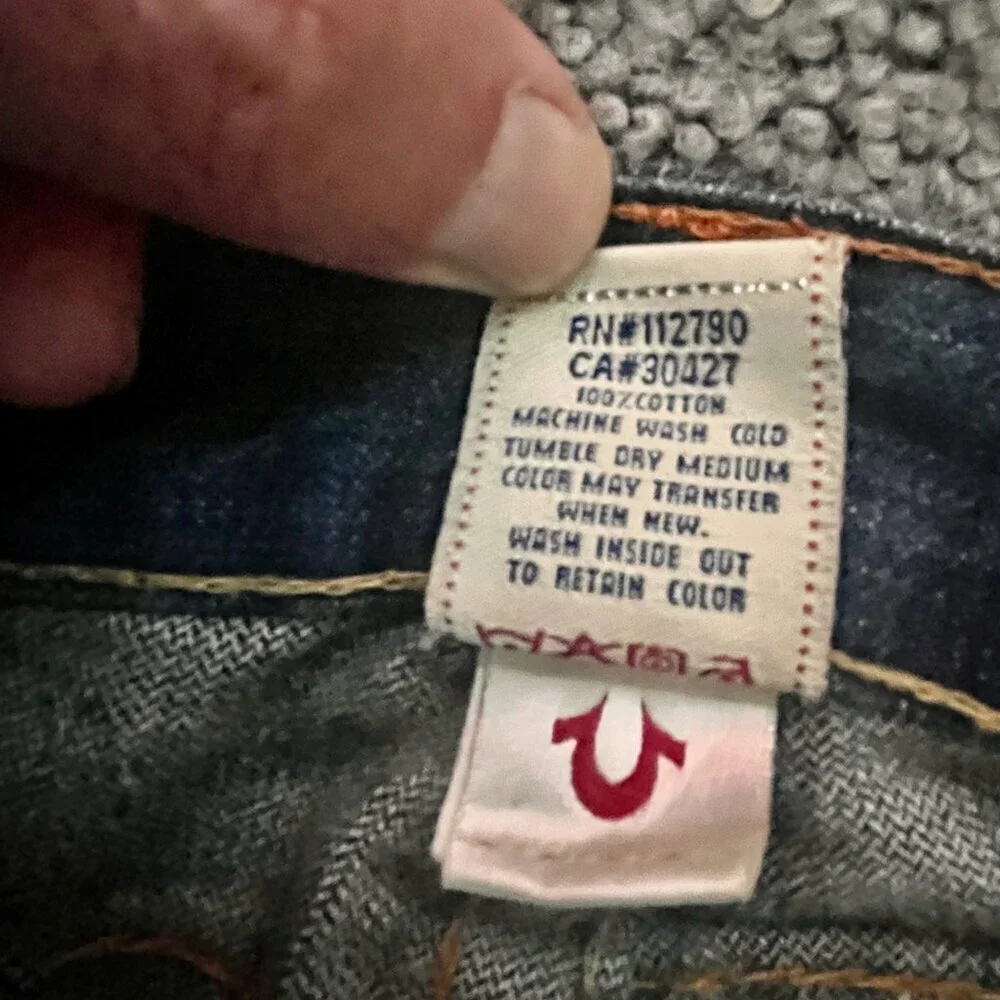 TRUE RELIGION Original BOBBY Thick Stitch MADE In USA Y2K Jeans in Size 31 - EUC